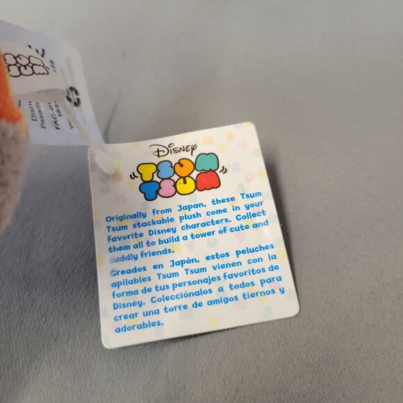 Zootopia Disney Tsum Tsum Bunny Judy Hopps Plush Toy Orange Blue 3" Long New - Picture 9 of 16